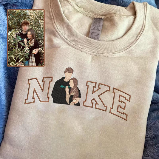 Personalisierte Valentinstag Stickerei-Paar NKE Hoodie, Sweatshirt, T-Shirt